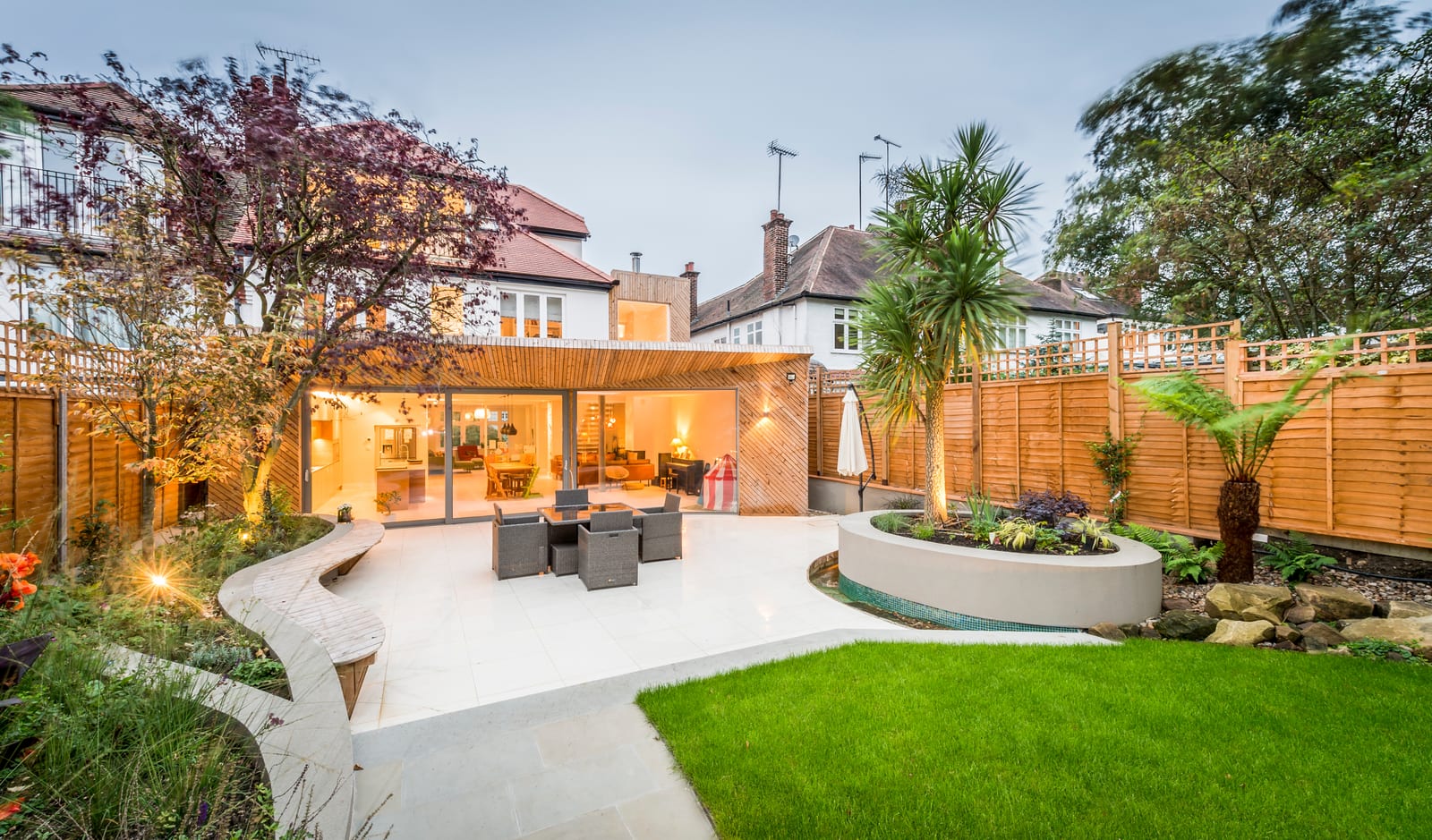Evening patio paving